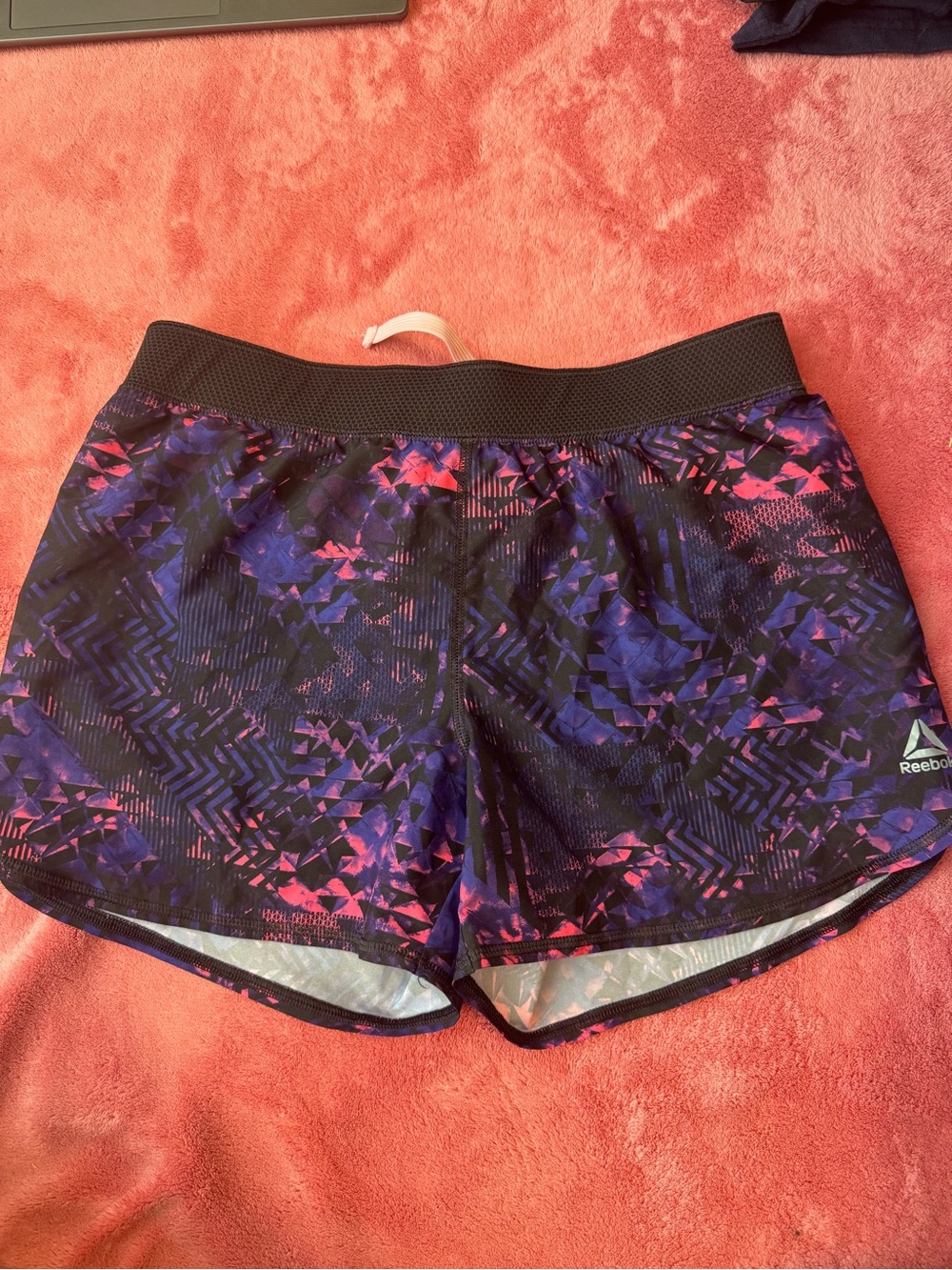 Reebok Girls Black, Purple & Pink Athletic Shorts